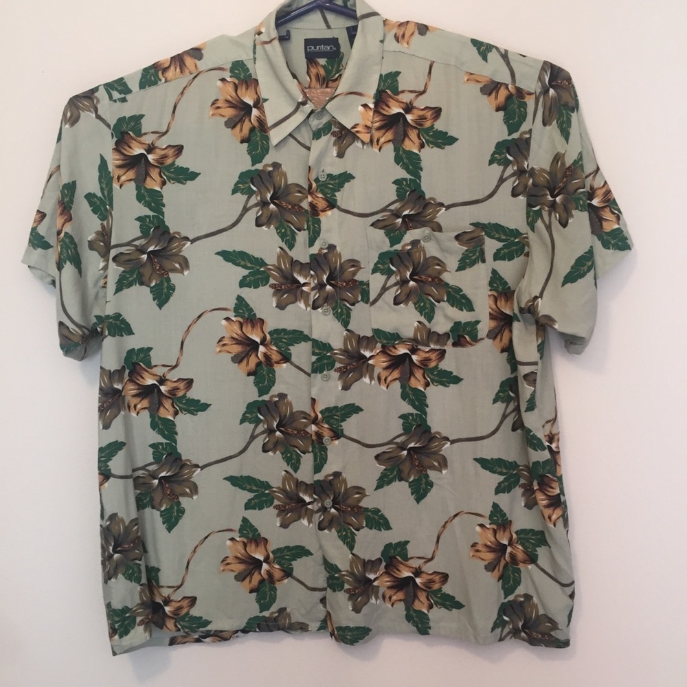 Puritan Men’s Hawaiian Camp Shirt Size XL